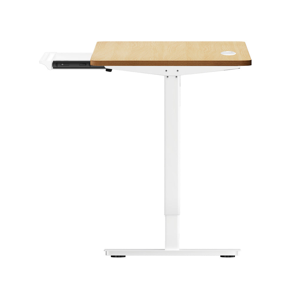160cm Electric Standing Desk with Drawer Adjustable White Oak