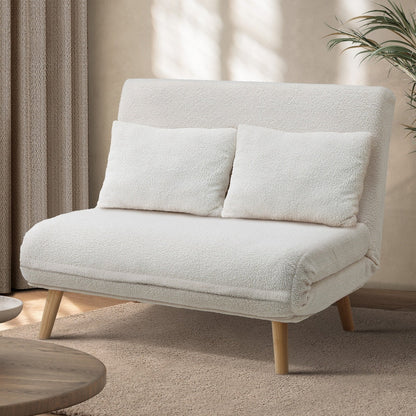 Lounge Sofa Bed Polyester Double Seat Green