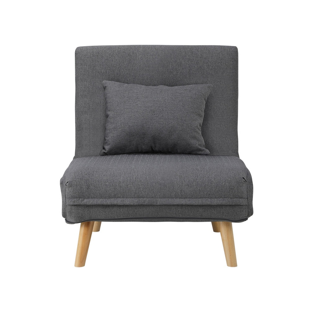 Lounge Sofa Bed Polyester Single Seat Green