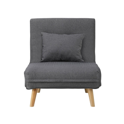 Lounge Sofa Bed Polyester Single Seat Green