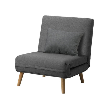 Lounge Sofa Bed Polyester Single Seat Green