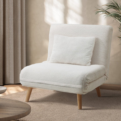 Lounge Sofa Bed Polyester Single Seat Green
