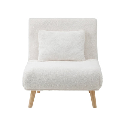 Lounge Sofa Bed Polyester Single Seat Green