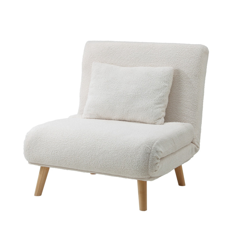 Lounge Sofa Bed Polyester Single Seat Green