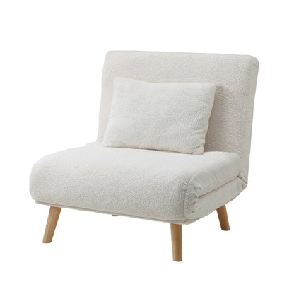 Lounge Sofa Bed Polyester Single Seat Green