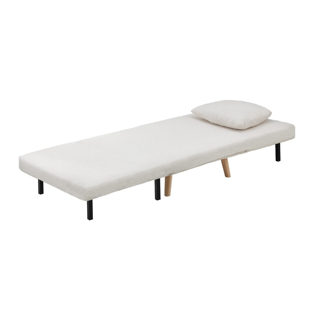 Lounge Sofa Bed Polyester Single Seat Green