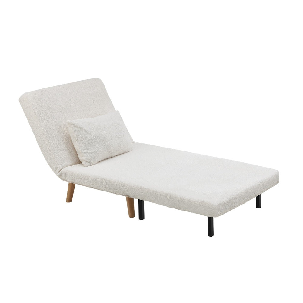 Lounge Sofa Bed Polyester Single Seat Green