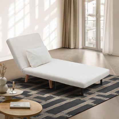 Lounge Sofa Bed Polyester Single Seat Green