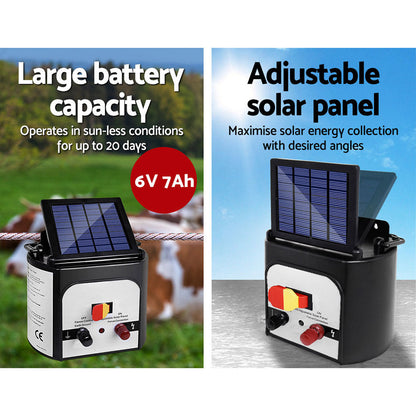 Fence Energiser 8Km Solar Powered Electric 500M Poly Wire Insulator