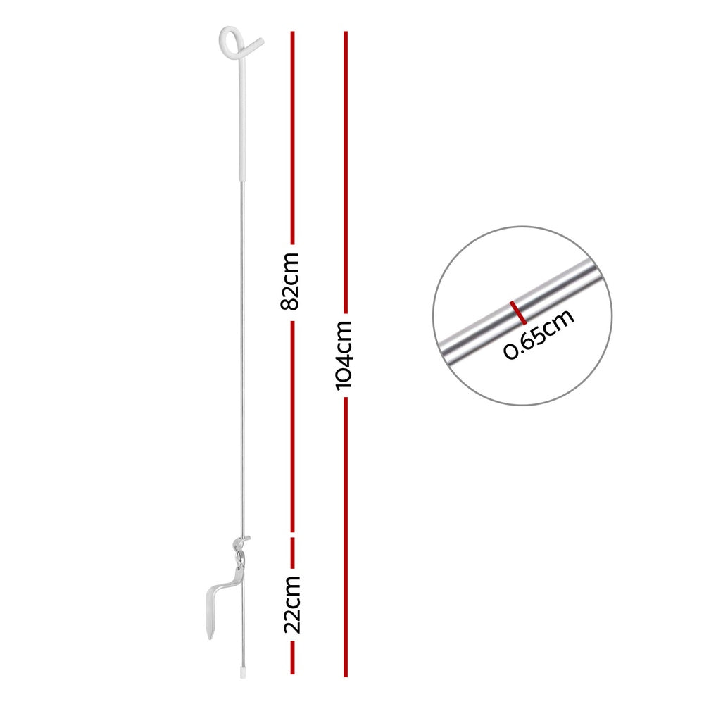 20x Electric Fence Pigtail Posts Steel Tape Fencing