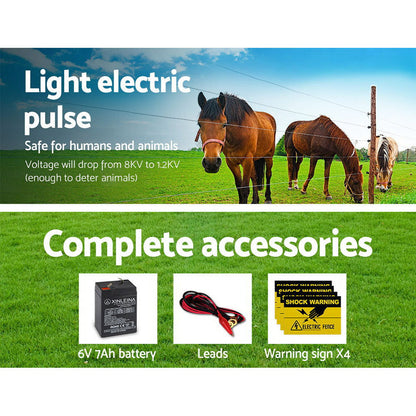 Fence Energiser 8Km Solar Powered 0.3J Electric Fencing Charger