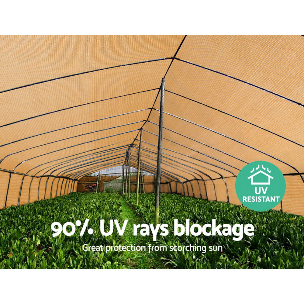 90% Shade Cloth 1.83X10M Shadecloth Sail Heavy Duty Beige