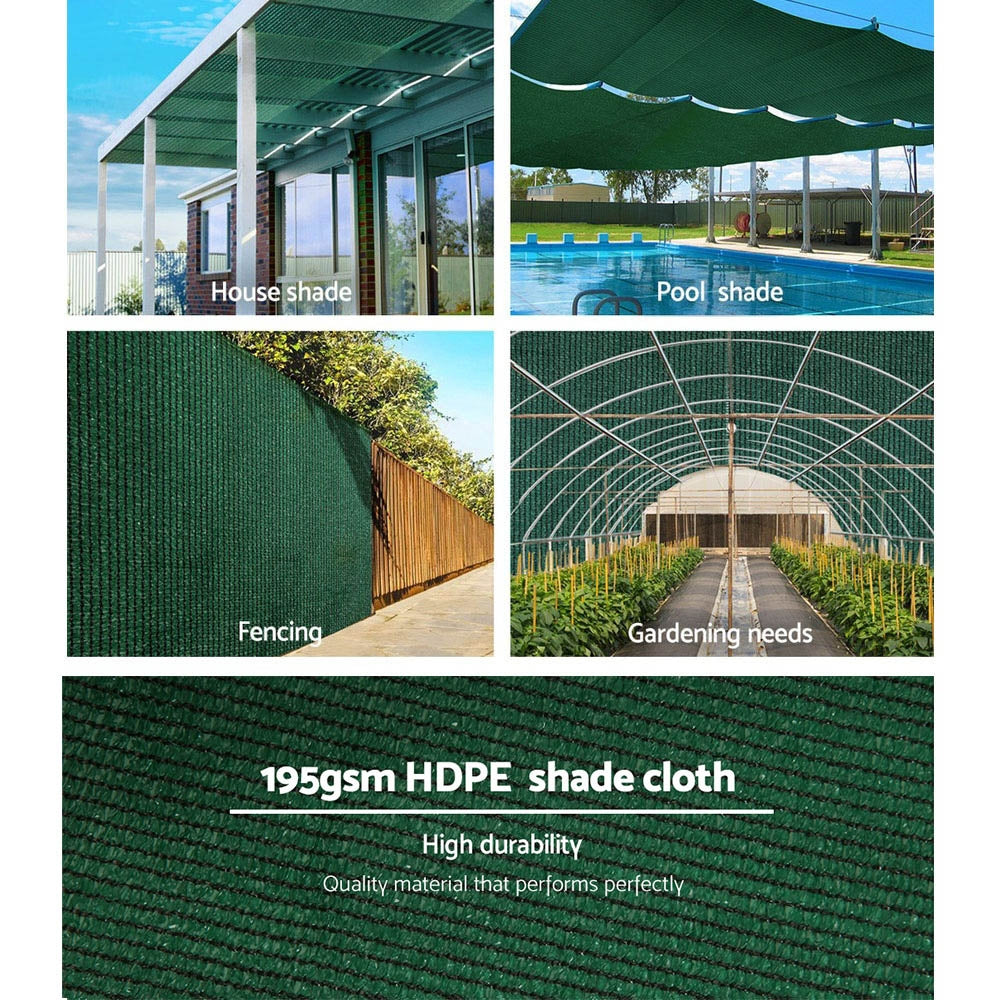 90% Shade Cloth 1.83x20m - Heavy Duty Garden Mesh Roll, Green