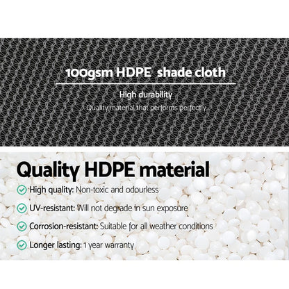 50% Shade Cloth 3.66X10M Shadecloth Wide Heavy Duty White