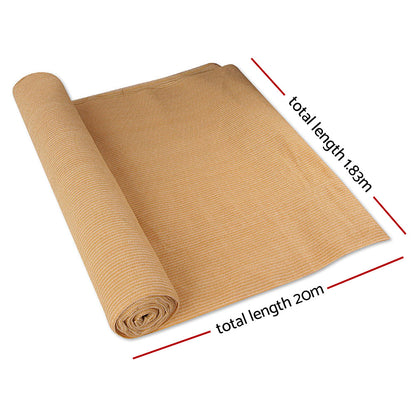 70% Shade Cloth 1.83X20M Shadecloth Sail Heavy Duty Beige