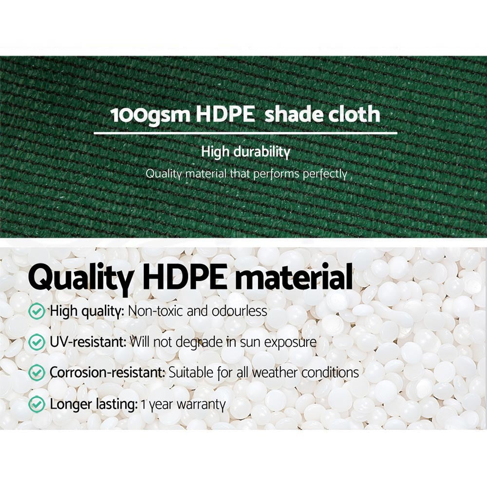 50% Shade Cloth 3.66X10M Shadecloth Wide Heavy Duty Green