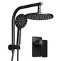 Black Handheld Round High Pressure Rain Shower Head Set With Mixer Tap