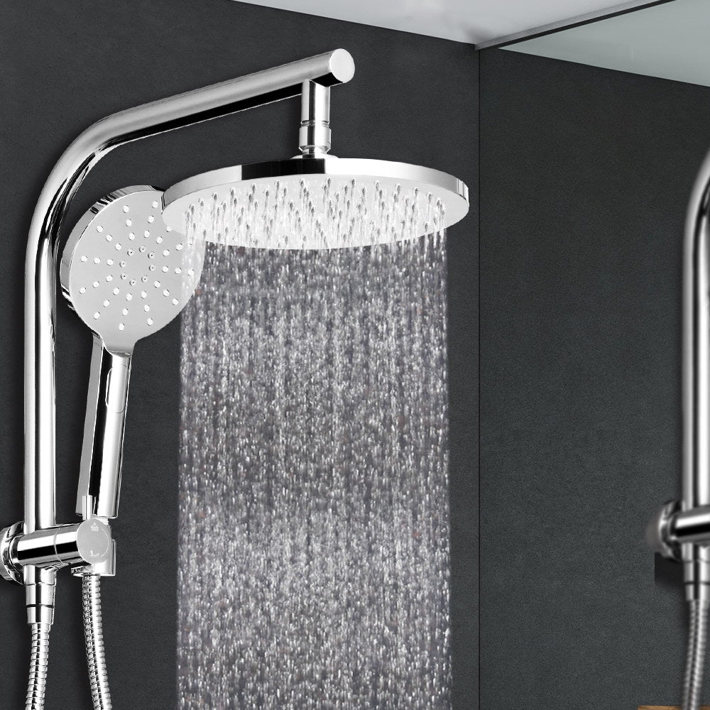 Chrome Handheld Round High Pressure Rain Shower Head Set