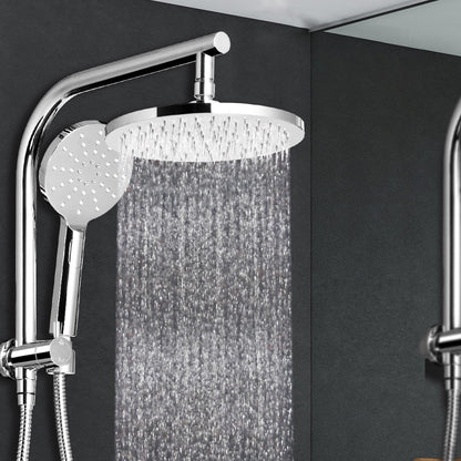 Chrome Handheld Round High Pressure Rain Shower Head Set
