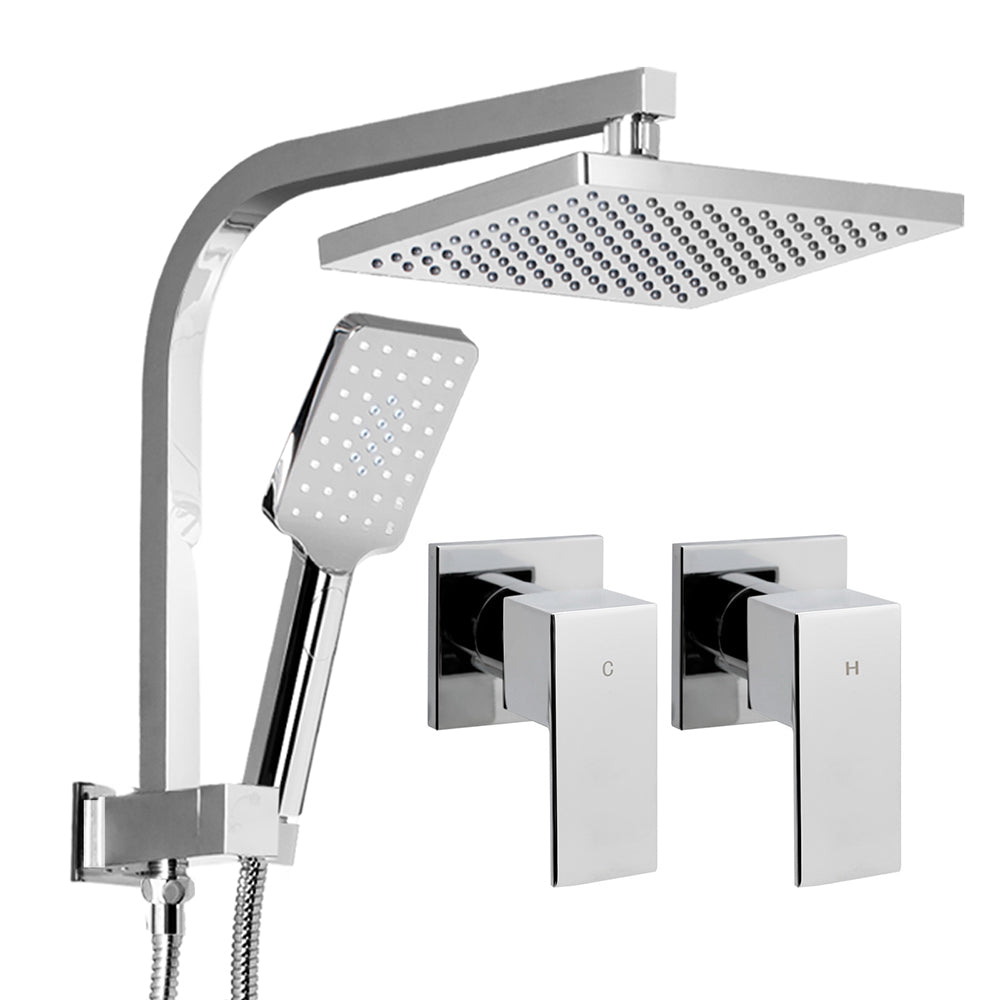 8'' Rain Shower Head Set Handheld Round High Pressure Wins Tap Chrome