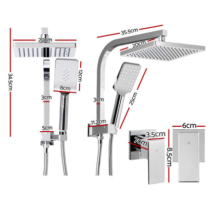 8'' Rain Shower Head Set Handheld Round High Pressure Wins Tap Chrome