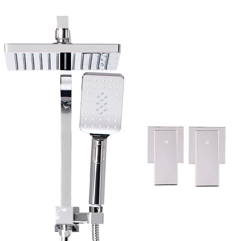 8'' Rain Shower Head Set Handheld Round High Pressure Wins Tap Chrome