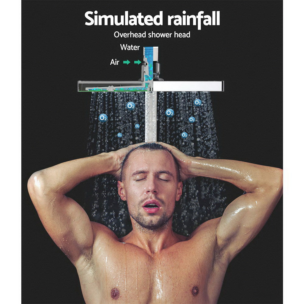 8'' Rain Shower Head Set Handheld Round High Pressure Wins Tap Chrome