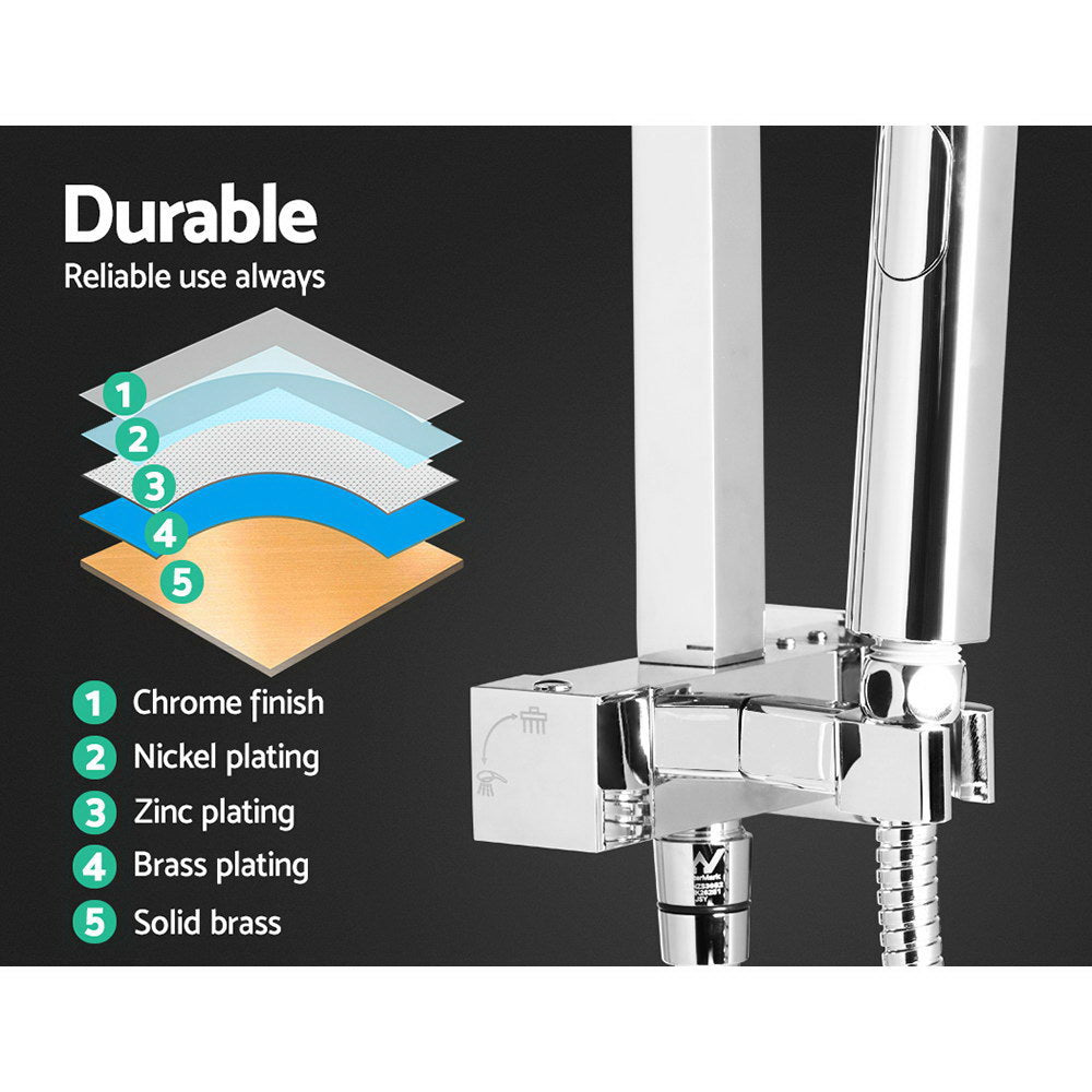 8'' Rain Shower Head Set Handheld Round High Pressure Wins Tap Chrome
