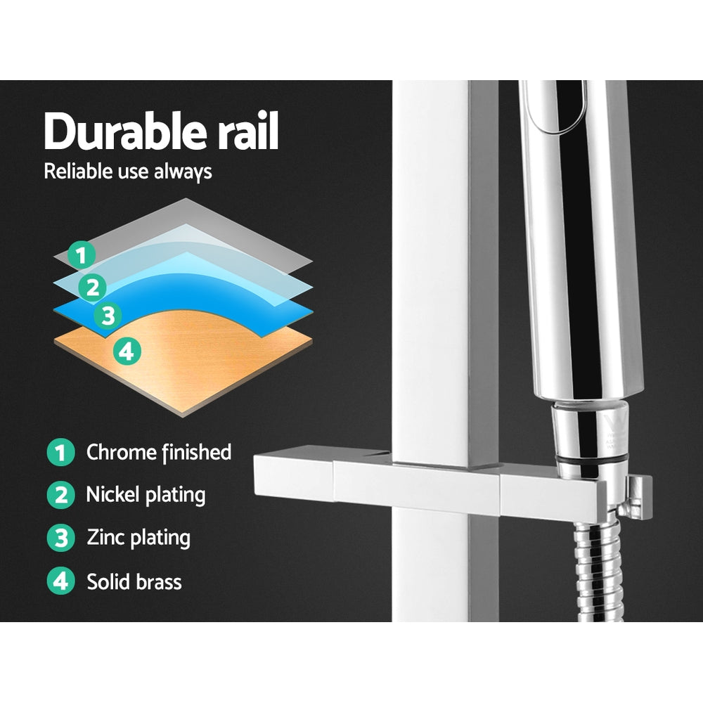 10'' Rain Shower Head Set Handheld Square High Pressure Chrome