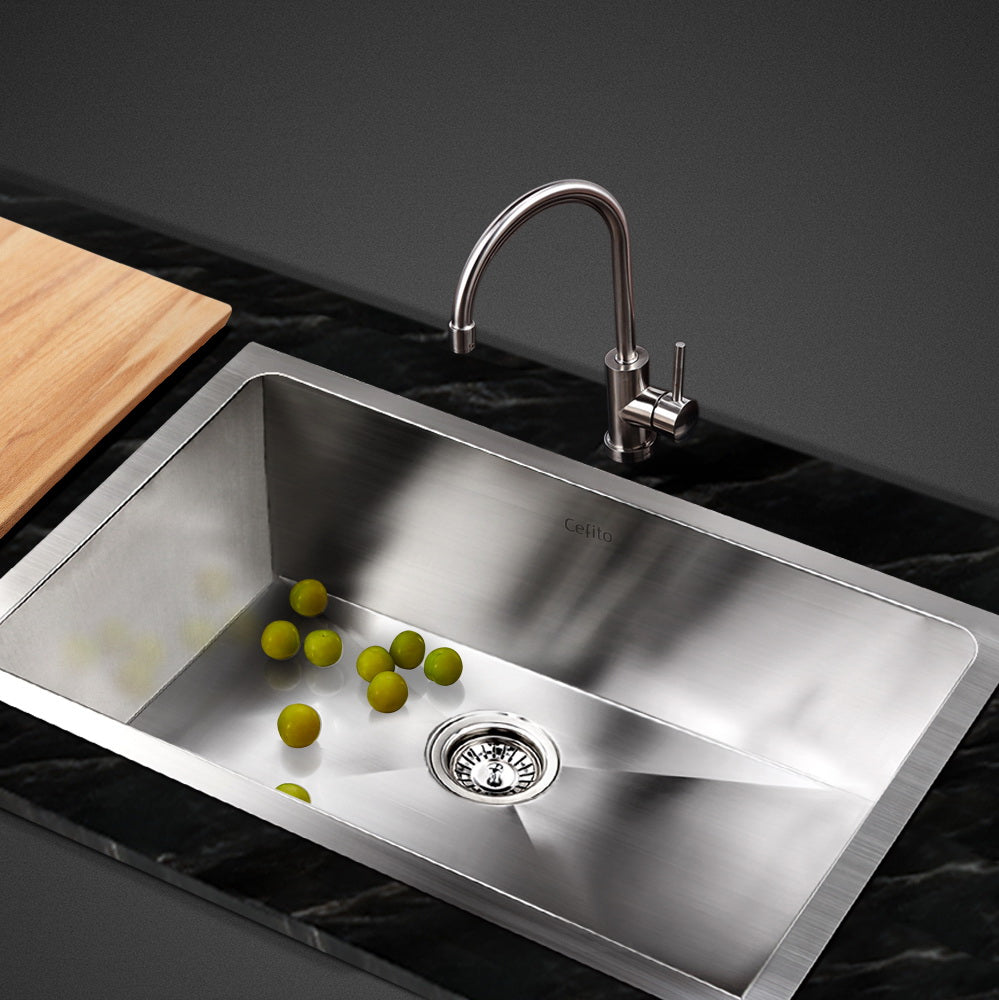 Kitchen Sink 45X30Cm Stainless Steel Basin Single Bowl Laundry Silver