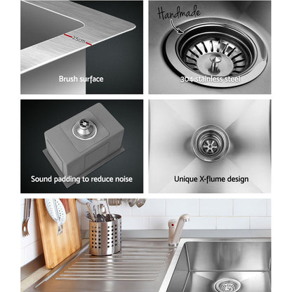 Kitchen Sink 45X30Cm Stainless Steel Basin Single Bowl Laundry Silver