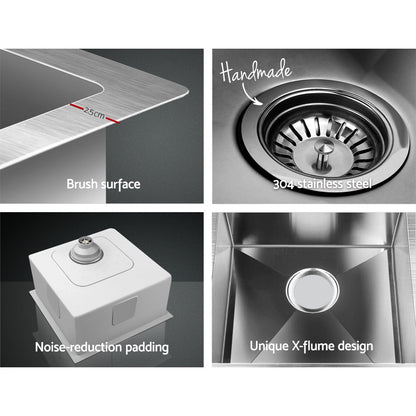 Kitchen Sink 44X44Cm Stainless Steel Basin Single Bowl Laundry Silver