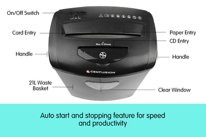Centurion 21L 10 Sheets Paper Shredder