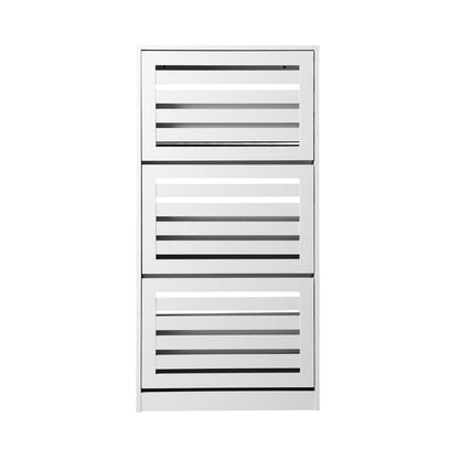 Shoes Rack Shoe Storage Cabinet Organiser Shelf 3 Doors 45 Pairs White