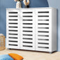 Shoes Cabinet Shoe Storage Rack Organiser Shelf 3 Doors 30 Pairs White
