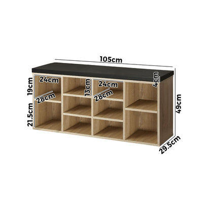 Shoe Bench Shoe Storage Rack PU Padded Seat Organiser Cupboard