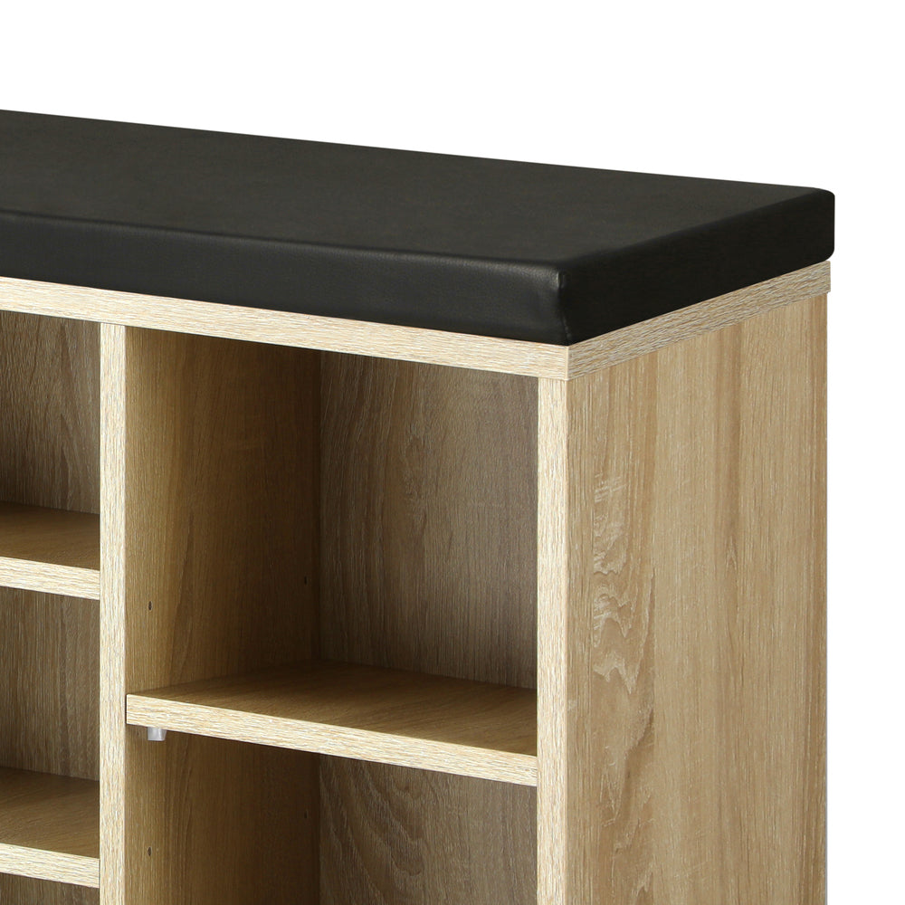 Shoe Bench Shoe Storage Rack PU Padded Seat Organiser Cupboard