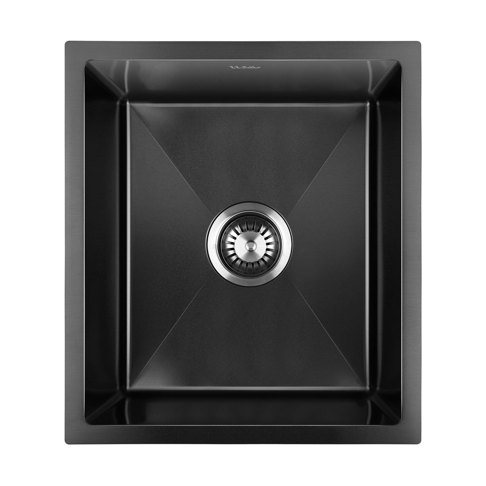 44X38CM Stainless Steel Sink Single Bowl with Waste Black