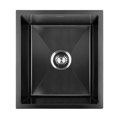 44X38CM Stainless Steel Sink Single Bowl with Waste Black