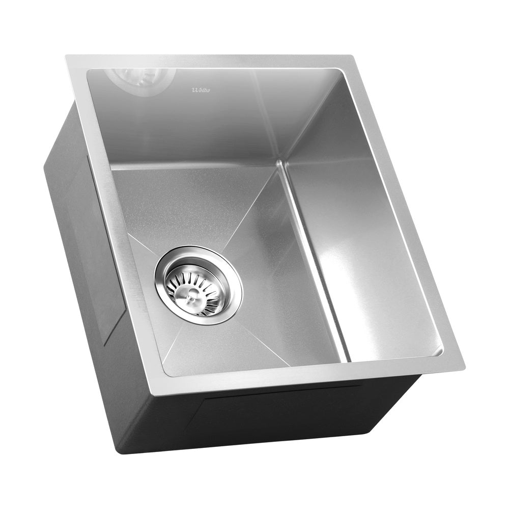 44X38CM Stainless Steel Sink Single Bowl with Waste Black