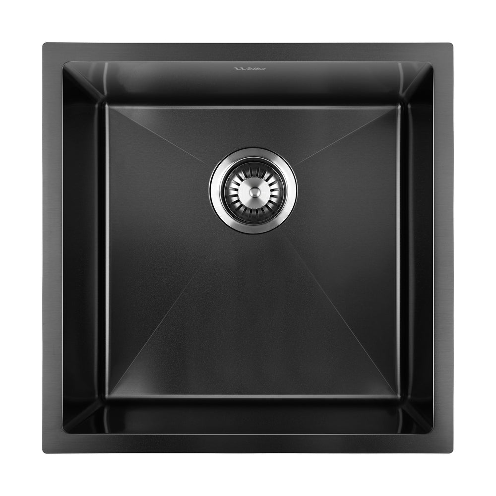 44X38CM Stainless Steel Sink Single Bowl with Waste Black