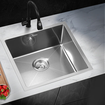 44X38CM Stainless Steel Sink Single Bowl with Waste Black