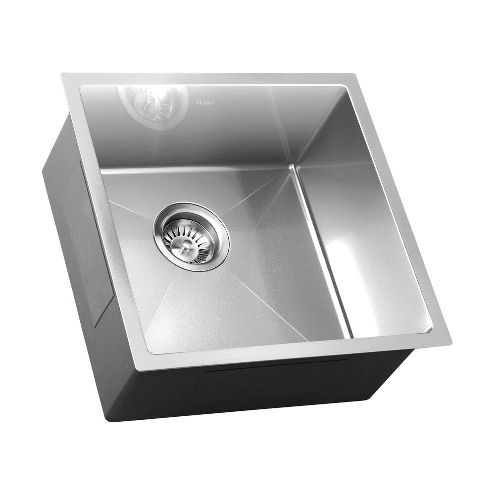 44X38CM Stainless Steel Sink Single Bowl with Waste Black