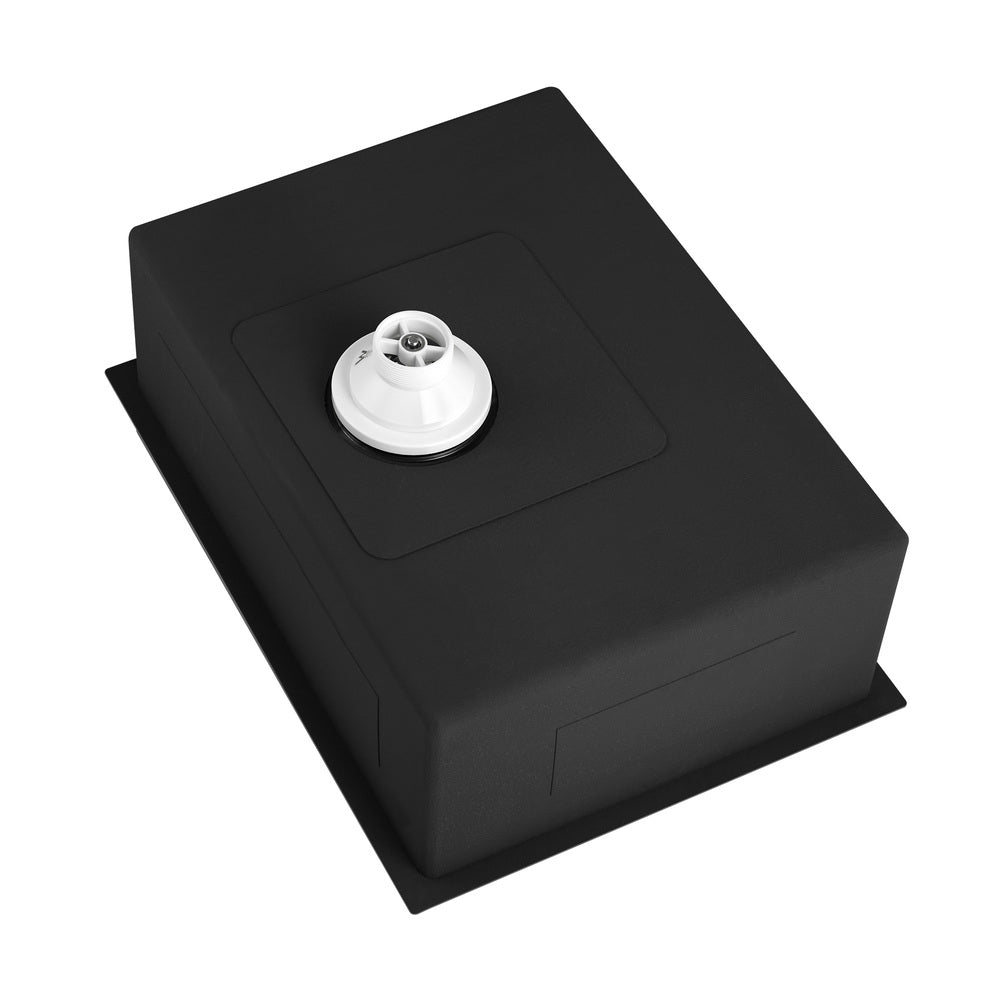 44X38CM Stainless Steel Sink Single Bowl with Waste Black