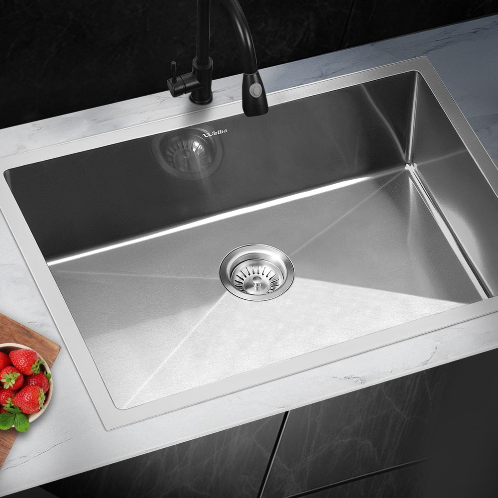 44X38CM Stainless Steel Sink Single Bowl with Waste Black