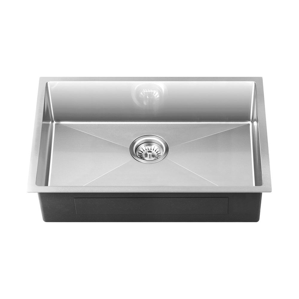44X38CM Stainless Steel Sink Single Bowl with Waste Black
