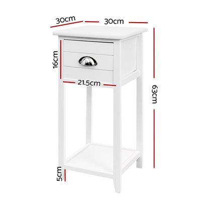 Bedside Table Vintage - Thyme White