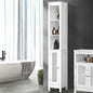 Bathroom Cabinet Storage Laundry Tall Slim Cupboard Rattan Door White
