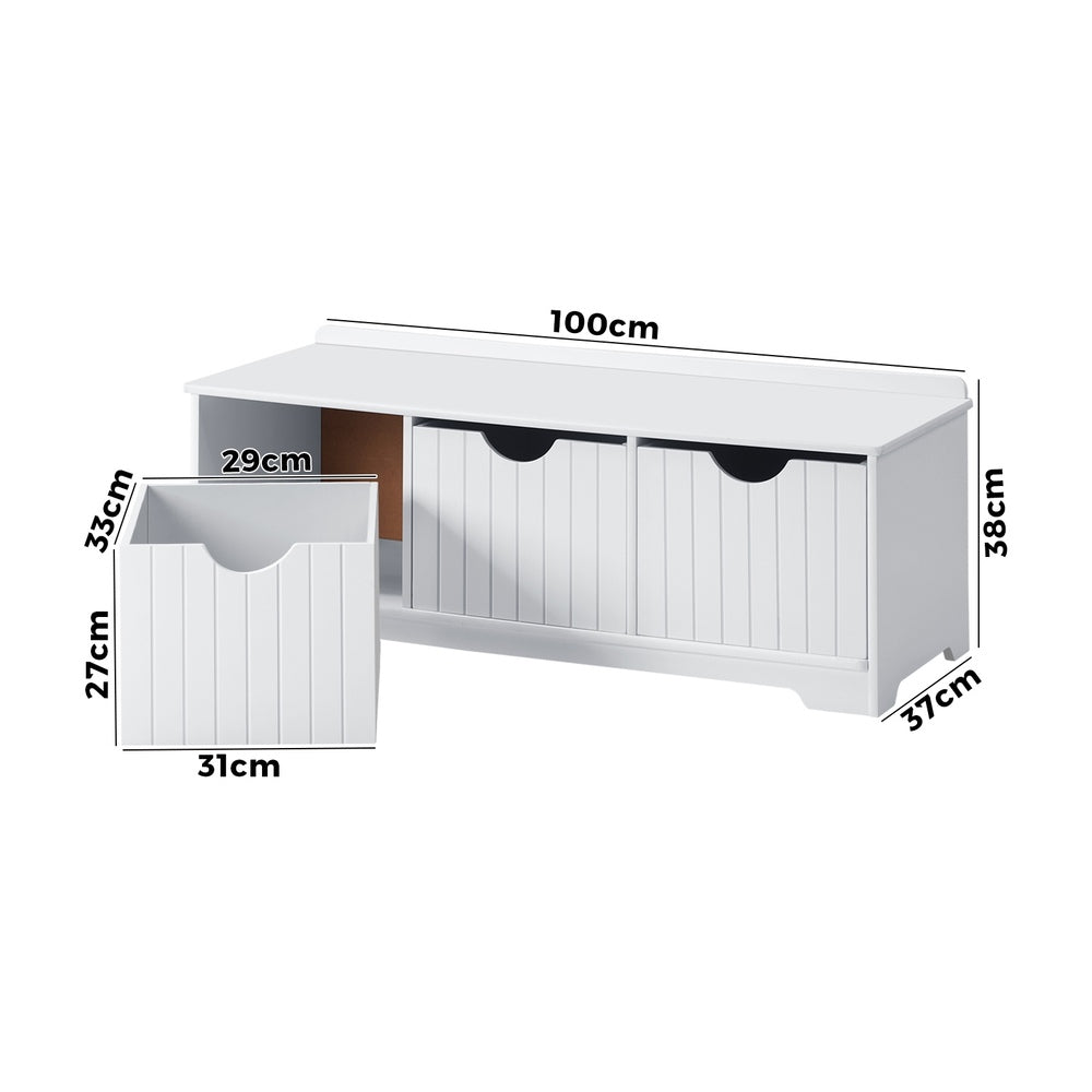 Kids Toy Storage Box Organiser Seating Bench