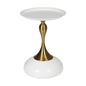 Coffee Side Table Round Metal Black/White